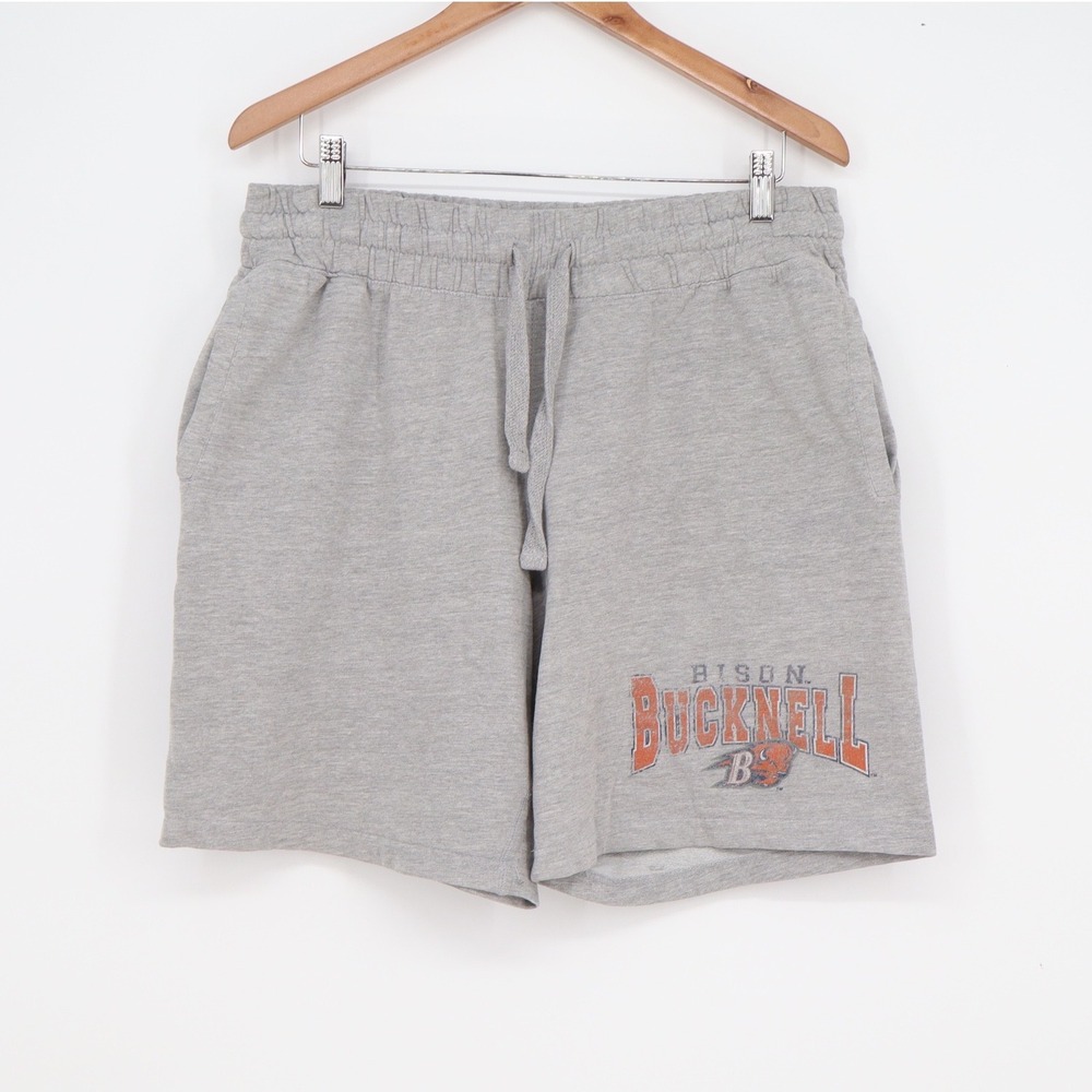 Sideline Apparel Bucknell Bison Shorts Mens Large Gray Athletic Sweat Shorts L